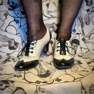 Jeffrey Campbell Black & White Wingtip Pumps